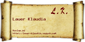Lauer Klaudia névjegykártya